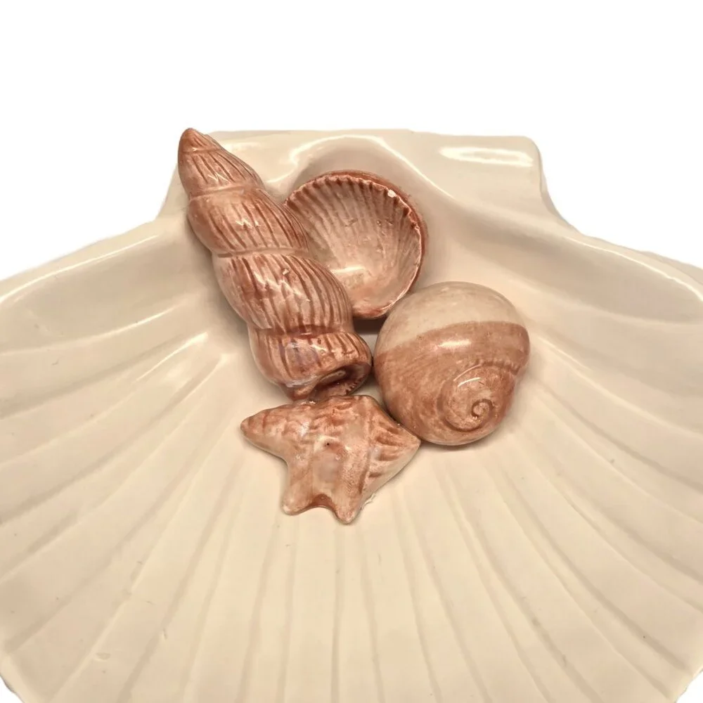 Vtg 1976 Fitz & Floyd FF Soap Dish Ocean Coquille Seashell Clam Scallop Shell